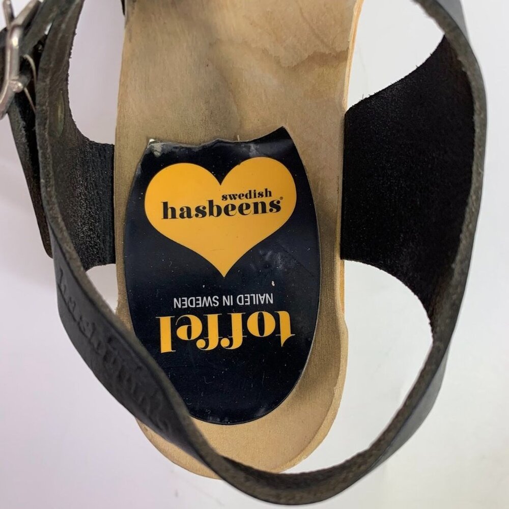 Swedish Hasbeens Women's Merci Leather Crossover Open Toe Sandals Size 8/38‎ - Picture 11 of 13